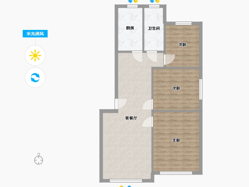 安徽省-芜湖市-汀苑小区-92.69-户型库-采光通风