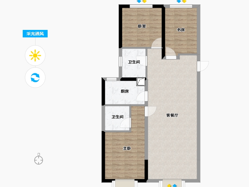 河北省-保定市-都市澜庭-81.27-户型库-采光通风