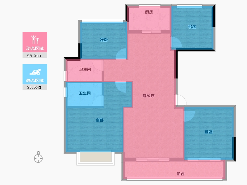 浙江省-丽水市-美林松州华庭-103.60-户型库-动静分区