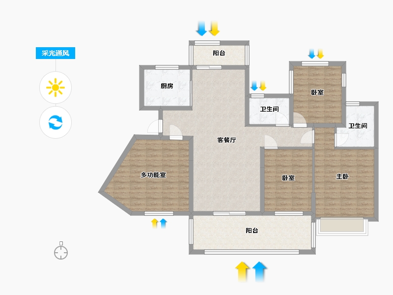 广西壮族自治区-玉林市-幸福里新城-95.00-户型库-采光通风