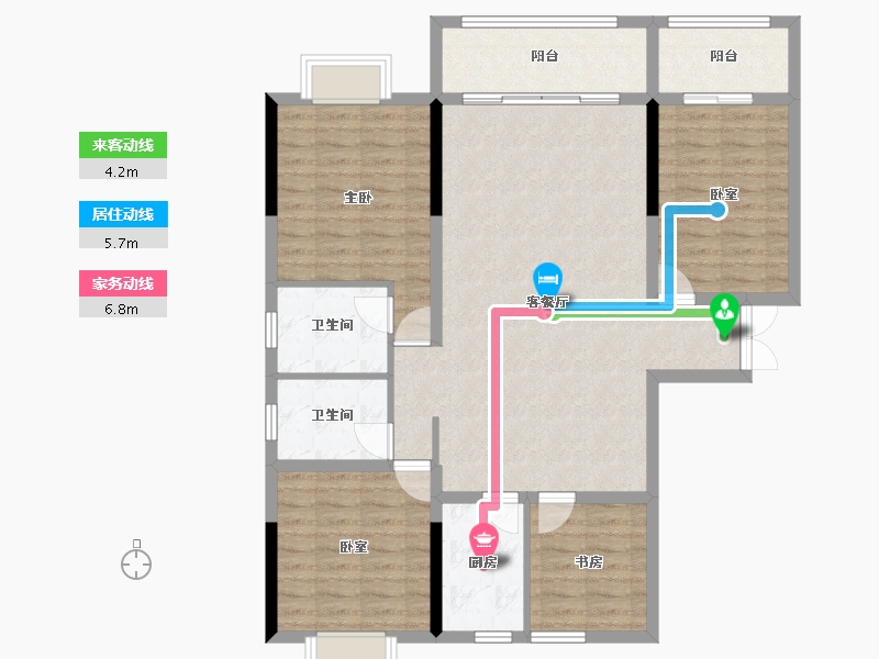 云南省-红河哈尼族彝族自治州-西湖1901-113.09-户型库-动静线