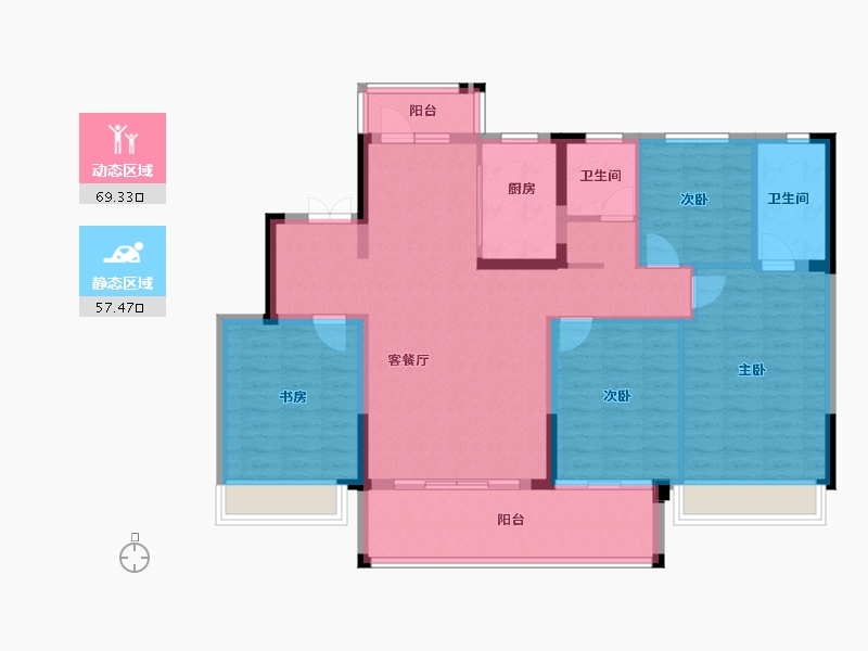 河南省-郑州市-远洋中能·荣府-114.40-户型库-动静分区