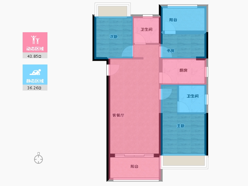 福建省-漳州市-大唐三木印象西湖-71.29-户型库-动静分区