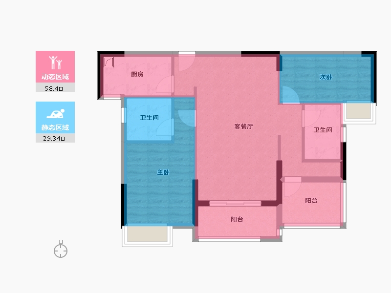 广东省-惠州市-海伦堡潼湖国际-78.34-户型库-动静分区