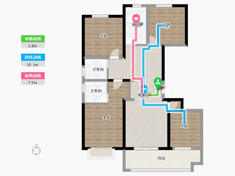 山东省-聊城市-星光珺园-114.40-户型库-动静线