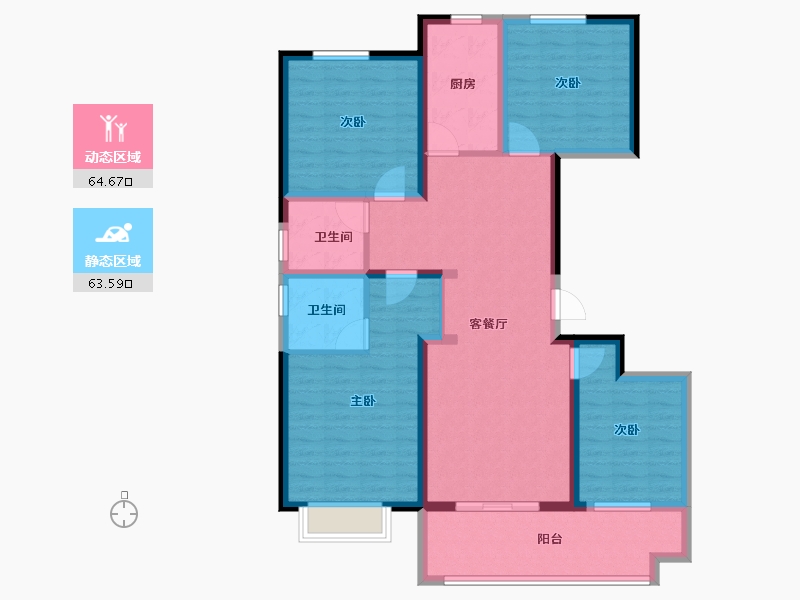 山东省-聊城市-星光珺园-114.40-户型库-动静分区