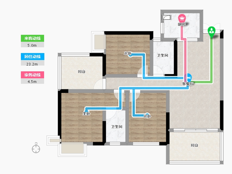 湖南省-张家界市-唯读·逸臣公园-90.47-户型库-动静线