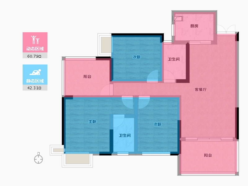 湖南省-张家界市-唯读·逸臣公园-90.47-户型库-动静分区