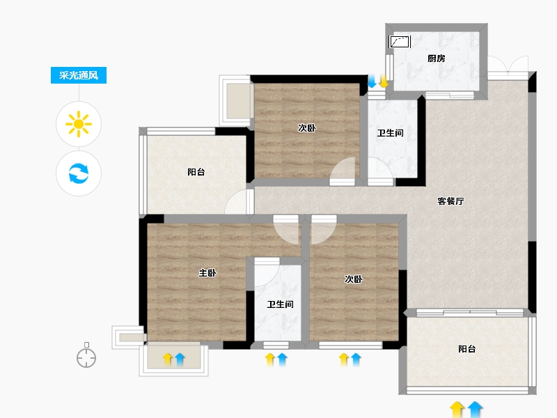 湖南省-张家界市-唯读·逸臣公园-90.47-户型库-采光通风