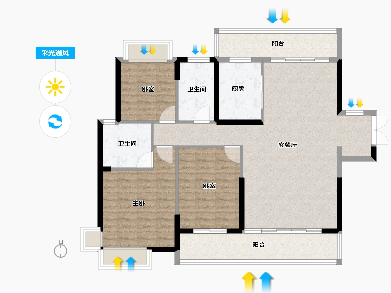 湖南省-衡阳市-光辉一品-113.28-户型库-采光通风