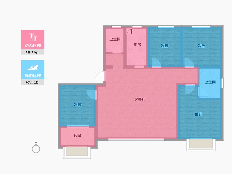 山东省-滨州市-滨和沁园-95.82-户型库-动静分区