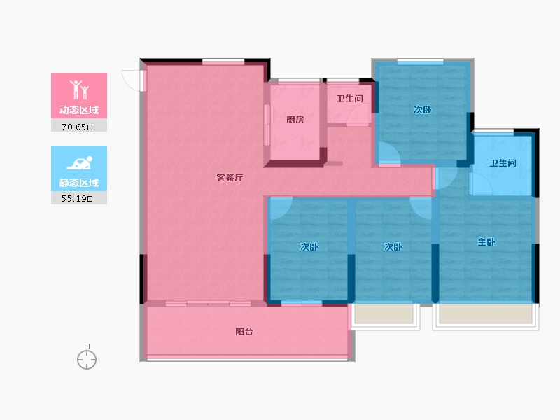 安徽省-芜湖市-龙港·壹号院-112.77-户型库-动静分区