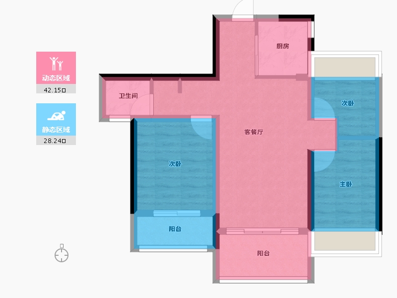 安徽省-芜湖市-万华·南湖春晓-61.95-户型库-动静分区