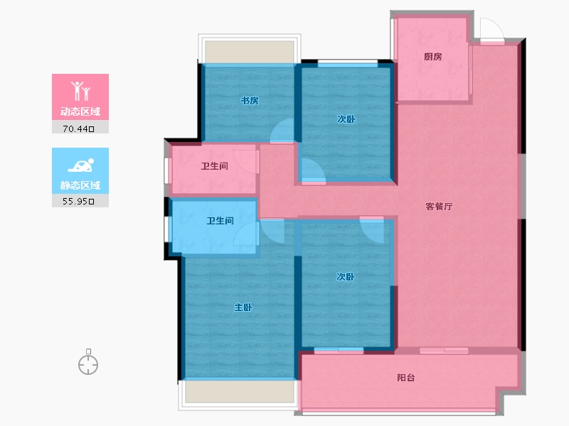 安徽省-芜湖市-万华·南湖春晓-112.96-户型库-动静分区