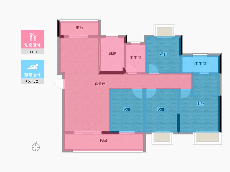 江西省-九江市-通源·天赐人家-95.33-户型库-动静分区