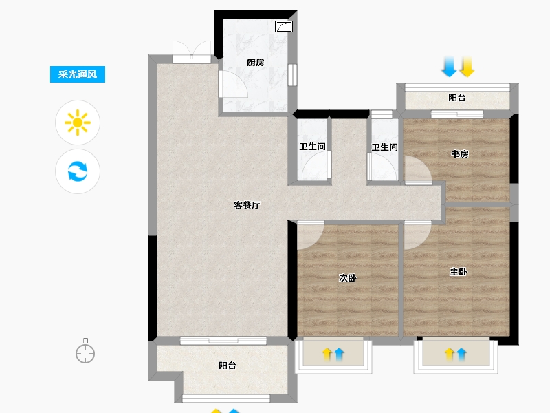 江西省-抚州市-当代阅-76.53-户型库-采光通风