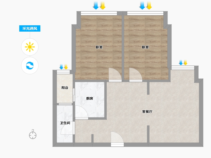 四川省-成都市-合能四季映像-48.78-户型库-采光通风