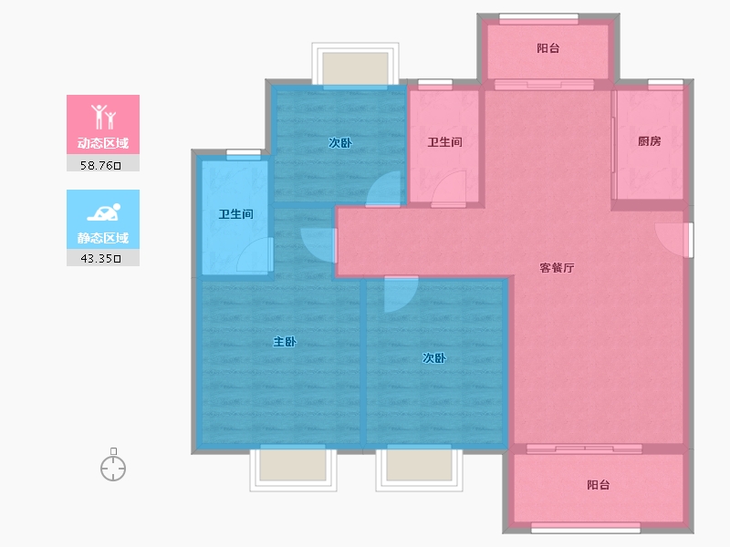 广西壮族自治区-桂林市-桂林观云小镇-92.86-户型库-动静分区