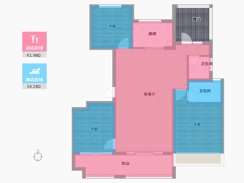 山东省-威海市-云星公园华府-97.96-户型库-动静分区