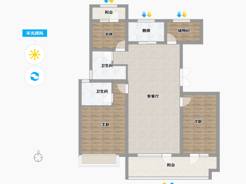 山东省-济宁市-公用瑞马悦府東郡-114.26-户型库-采光通风