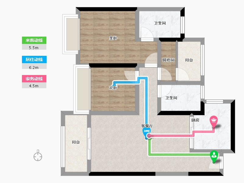 广东省-肇庆市-华润置地观山悦园-75.25-户型库-动静线