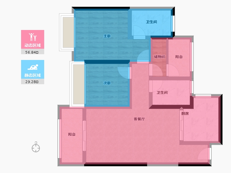 广东省-肇庆市-华润置地观山悦园-75.25-户型库-动静分区