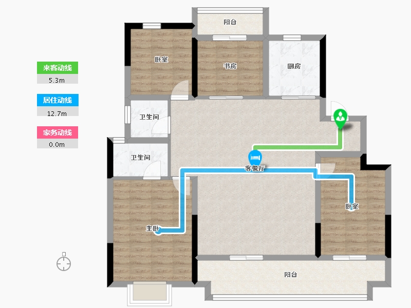 陕西省-安康市-中梁宸院-114.40-户型库-动静线