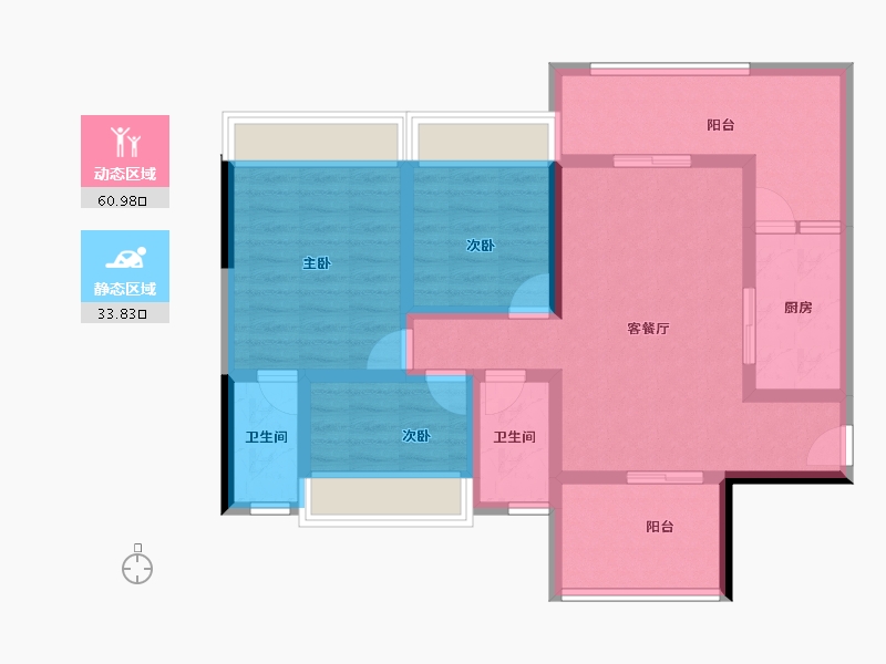 广东省-肇庆市-君安·峰景湾-82.98-户型库-动静分区