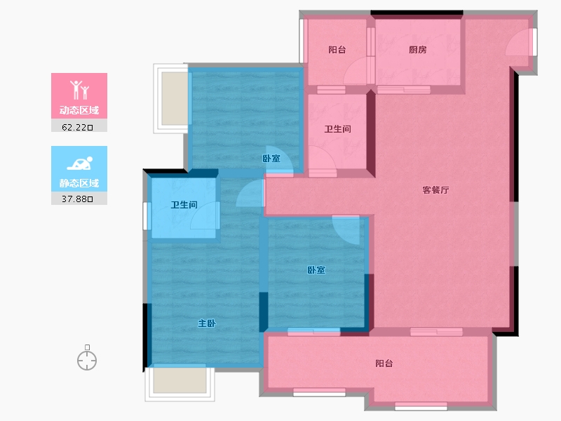 重庆-重庆市-子同街-102.00-户型库-动静分区