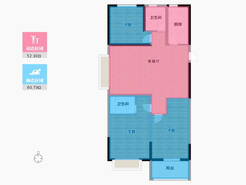 山西省-长治市-顶秀山居-102.21-户型库-动静分区