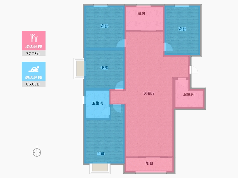 山东省-聊城市-孟达中央帝景-130.20-户型库-动静分区