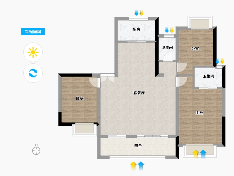 江西省-九江市-凤凰·状元府-96.06-户型库-采光通风