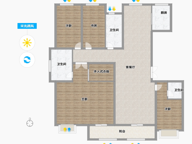 山东省-聊城市-孟达中央帝景-188.00-户型库-采光通风