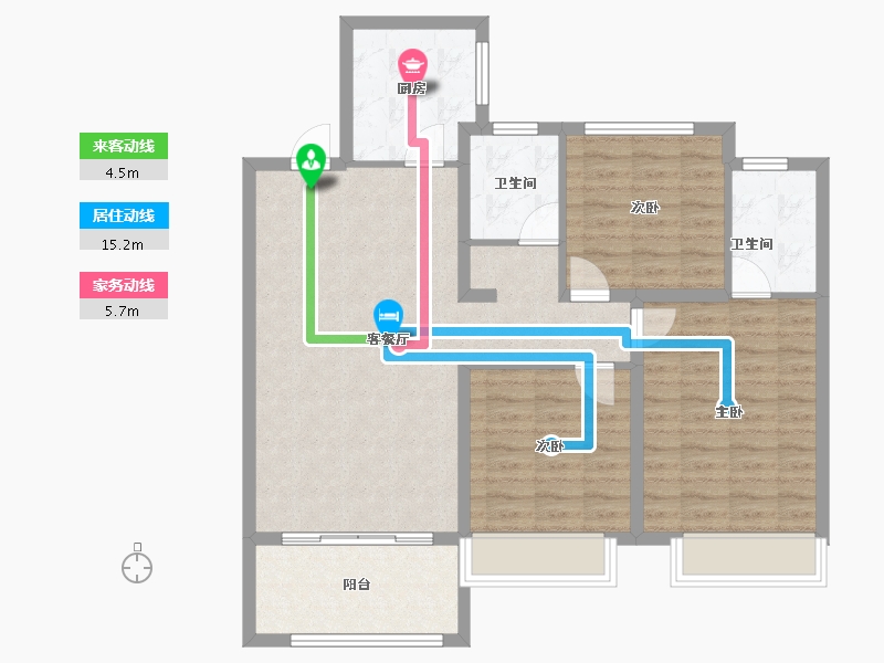 山东省-威海市-云星公园华府-93.96-户型库-动静线