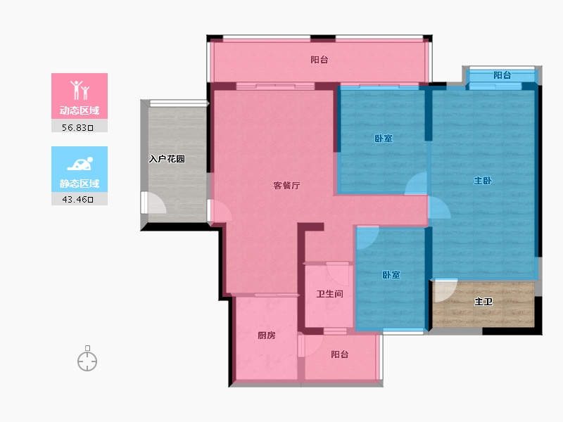 广西壮族自治区-来宾市-龙峰·翠屏御花苑-102.89-户型库-动静分区