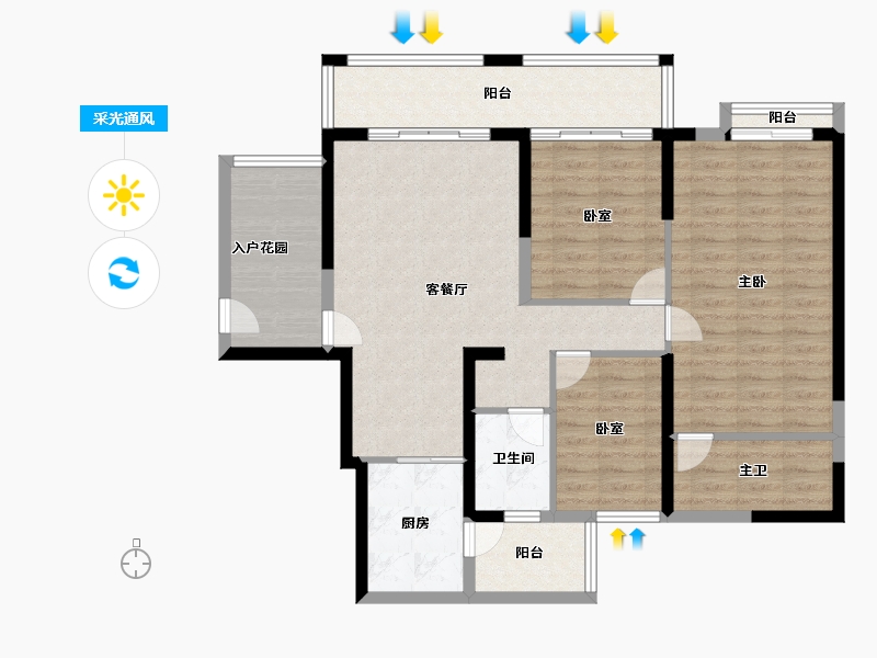 广西壮族自治区-来宾市-龙峰·翠屏御花苑-102.89-户型库-采光通风