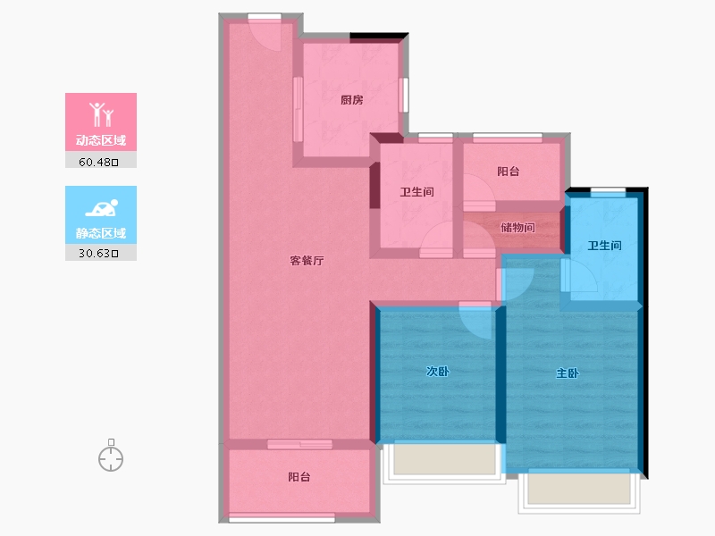 广东省-肇庆市-华润置地观山悦园-79.35-户型库-动静分区