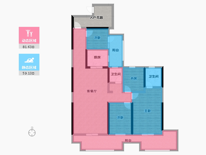 湖南省-永州市-永城·滨江尚品-132.67-户型库-动静分区