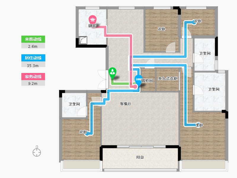 浙江省-杭州市-澄之华庭-169.00-户型库-动静线