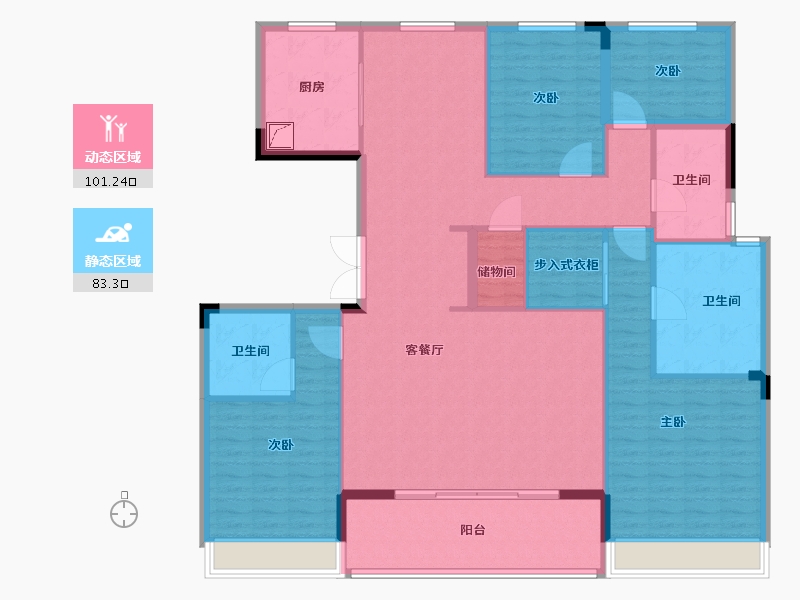 浙江省-杭州市-澄之华庭-169.00-户型库-动静分区