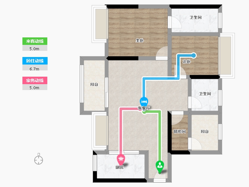 广东省-肇庆市-华润置地观山悦园-74.34-户型库-动静线