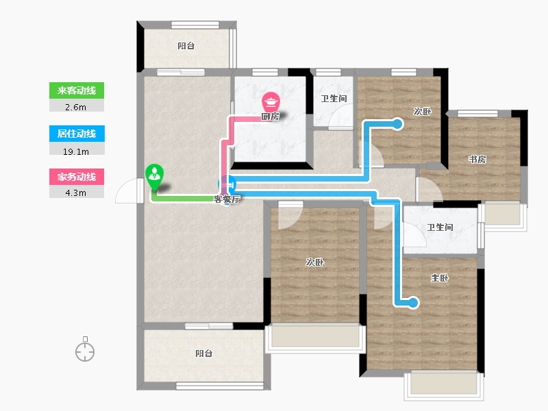 江苏省-淮安市-明发金色水岸-114.40-户型库-动静线