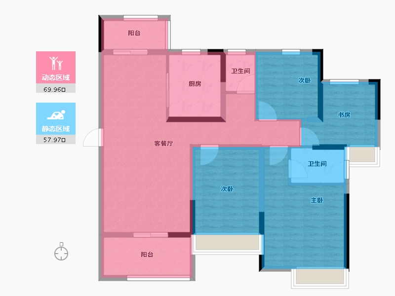 江苏省-淮安市-明发金色水岸-114.40-户型库-动静分区