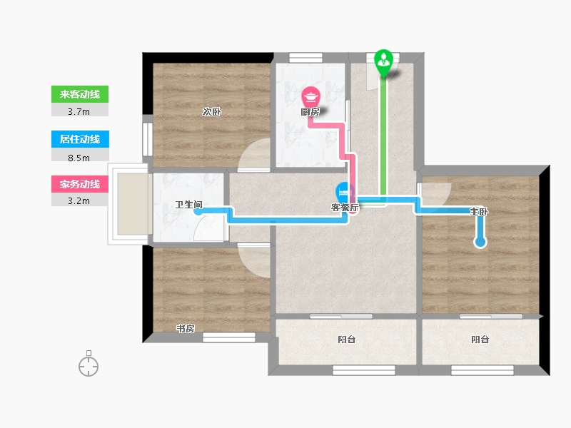 湖南省-常德市-天润汇景公园-54.53-户型库-动静线