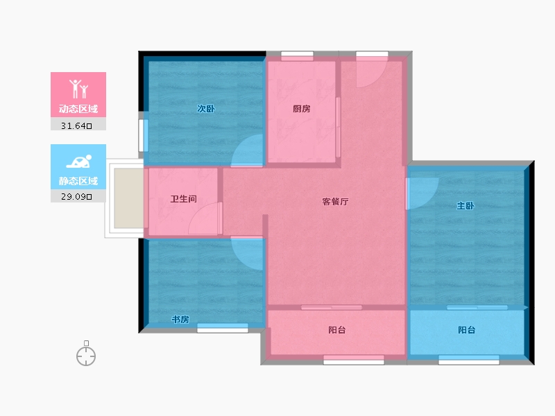 湖南省-常德市-天润汇景公园-54.53-户型库-动静分区