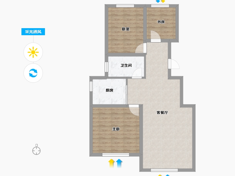 河北省-保定市-城建·紫煜臻城臻园-71.33-户型库-采光通风