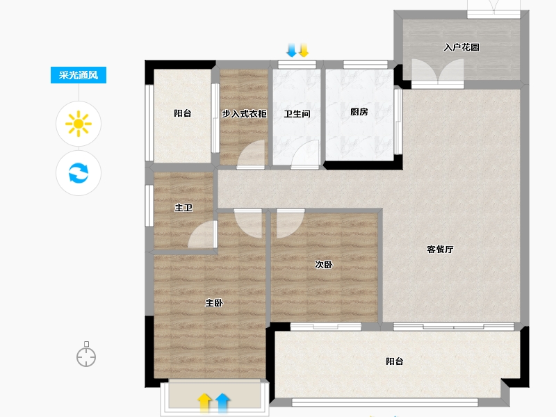 广西壮族自治区-来宾市-武宣裕达·仙湖壹号-96.74-户型库-采光通风