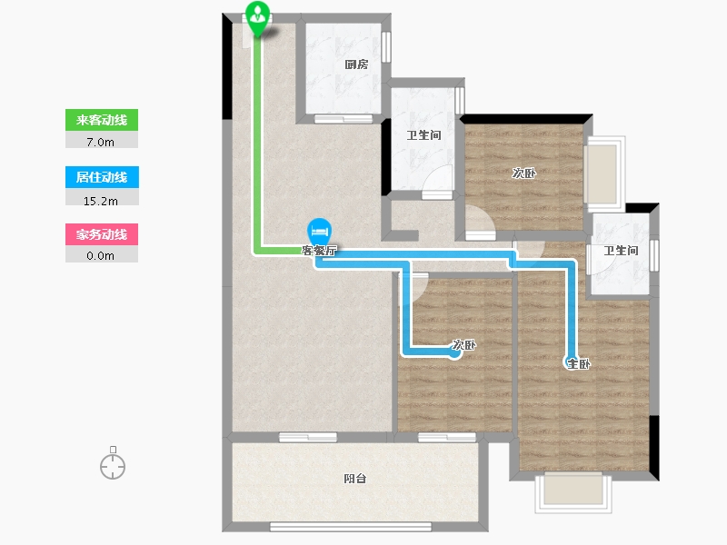 湖南省-永州市-林馨苑-105.95-户型库-动静线