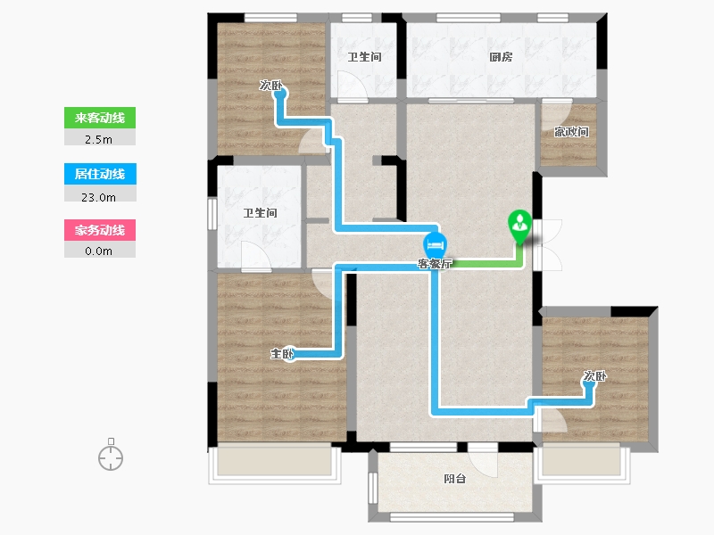 吉林省-吉林市-万科滨江九里二期-132.00-户型库-动静线