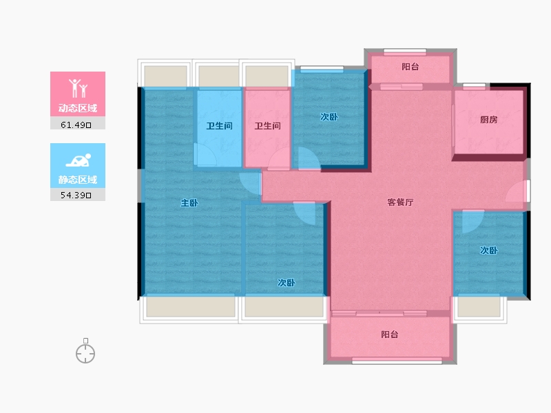 广东省-云浮市-罗定碧桂园天悦湾-104.65-户型库-动静分区